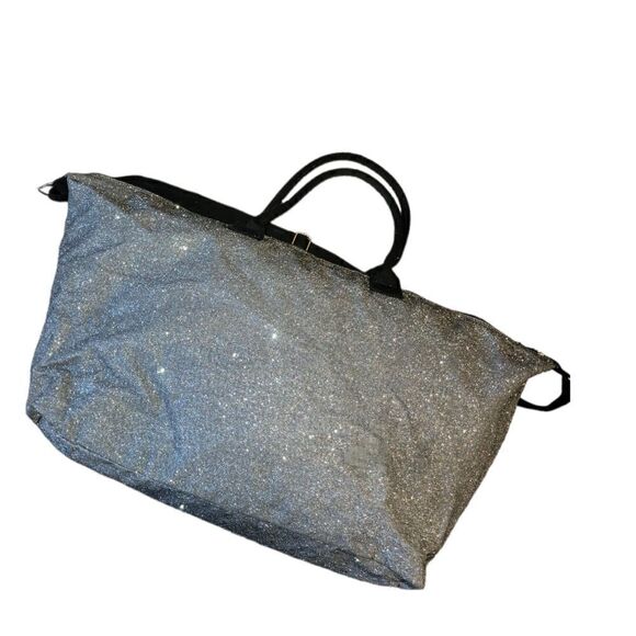 Victorias Secret Limited Edition Silver Glitter Weekender Tote Bag NWOT - Picture 6 of 15